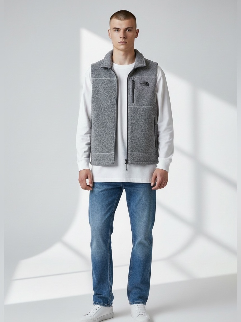 The North Face Men’s Gordon Lyons Fleece Vest – Medium | Gray |